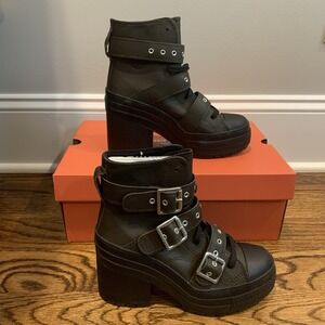 Converse Chuck 70 De Luxe Heel Leather & Buckles Boots Women's Size 6 - A12209C